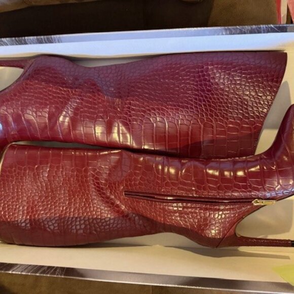JLO by Jennifer Lopez Womens Adalynn Burgundy Fashion Boots Size 7 Medium - Picture 6 of 6